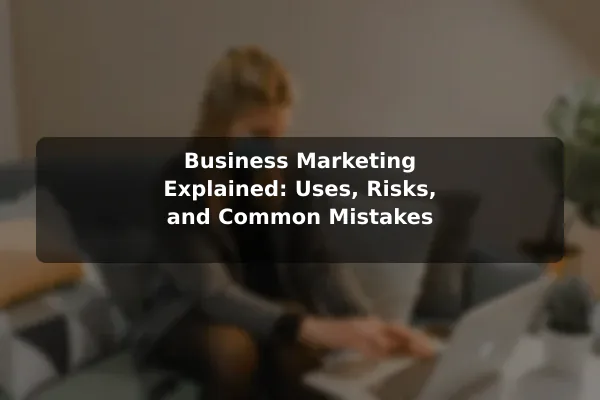 Business Marketing Explained: Uses, Risks, and Common Mistakes